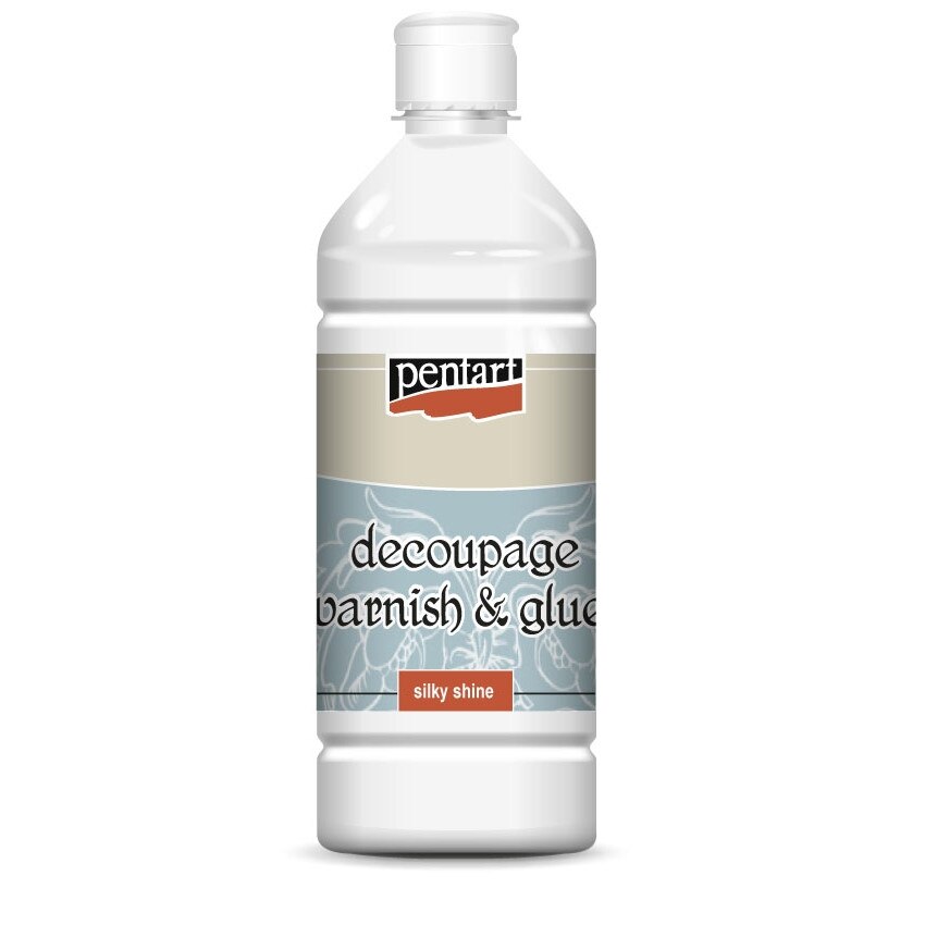 Lipici cu lac pentru decupaj Silky Shine Pentart - luciu de matase, 1000 ml